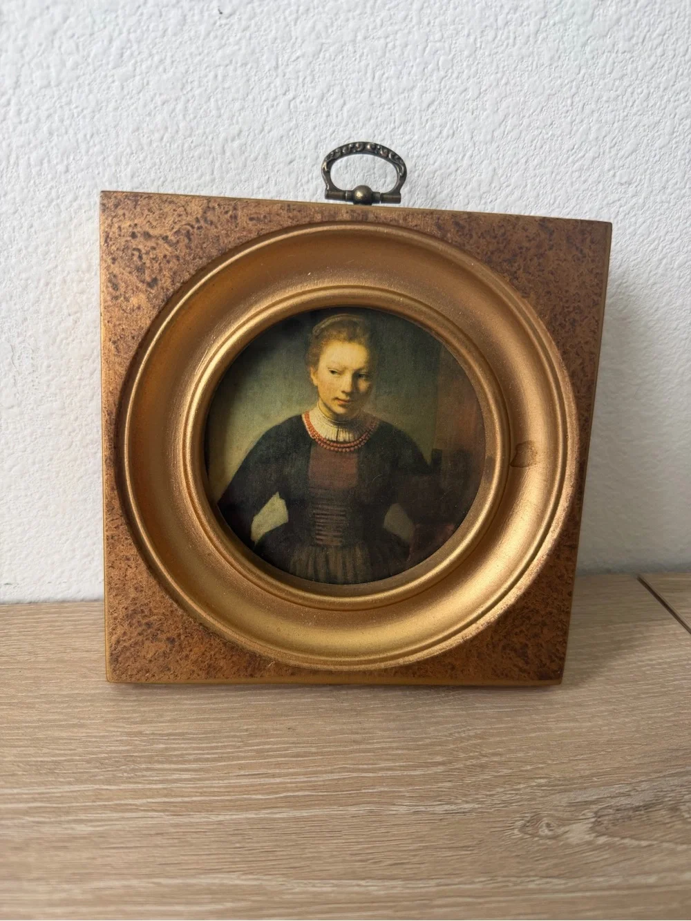 Vintage Style Gold Framed Portrait Wall Accent